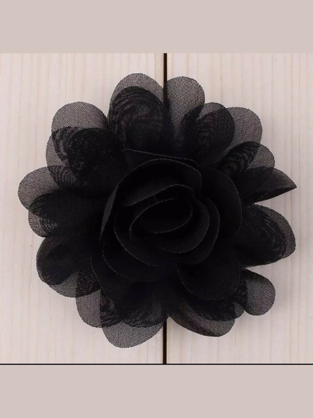 Handmade Set of 5 Chiffon Flower Fridge Refrigerator Magnets Boho Decor Black